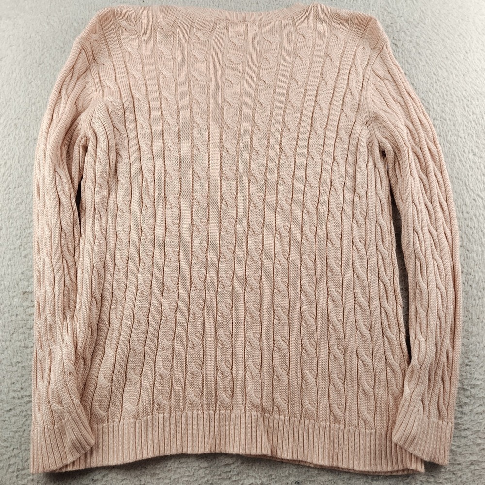 Lauren Ralph Lauren Sweater Pink Cable Knit Women's Small Preppy Academia - Picture 6 of 6